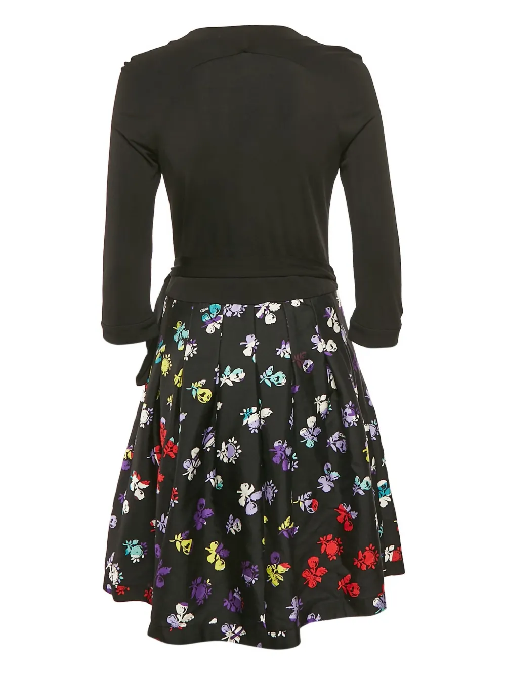 Diane Von Furstenberg Vintage Jurk met bloemenprint - Zwart