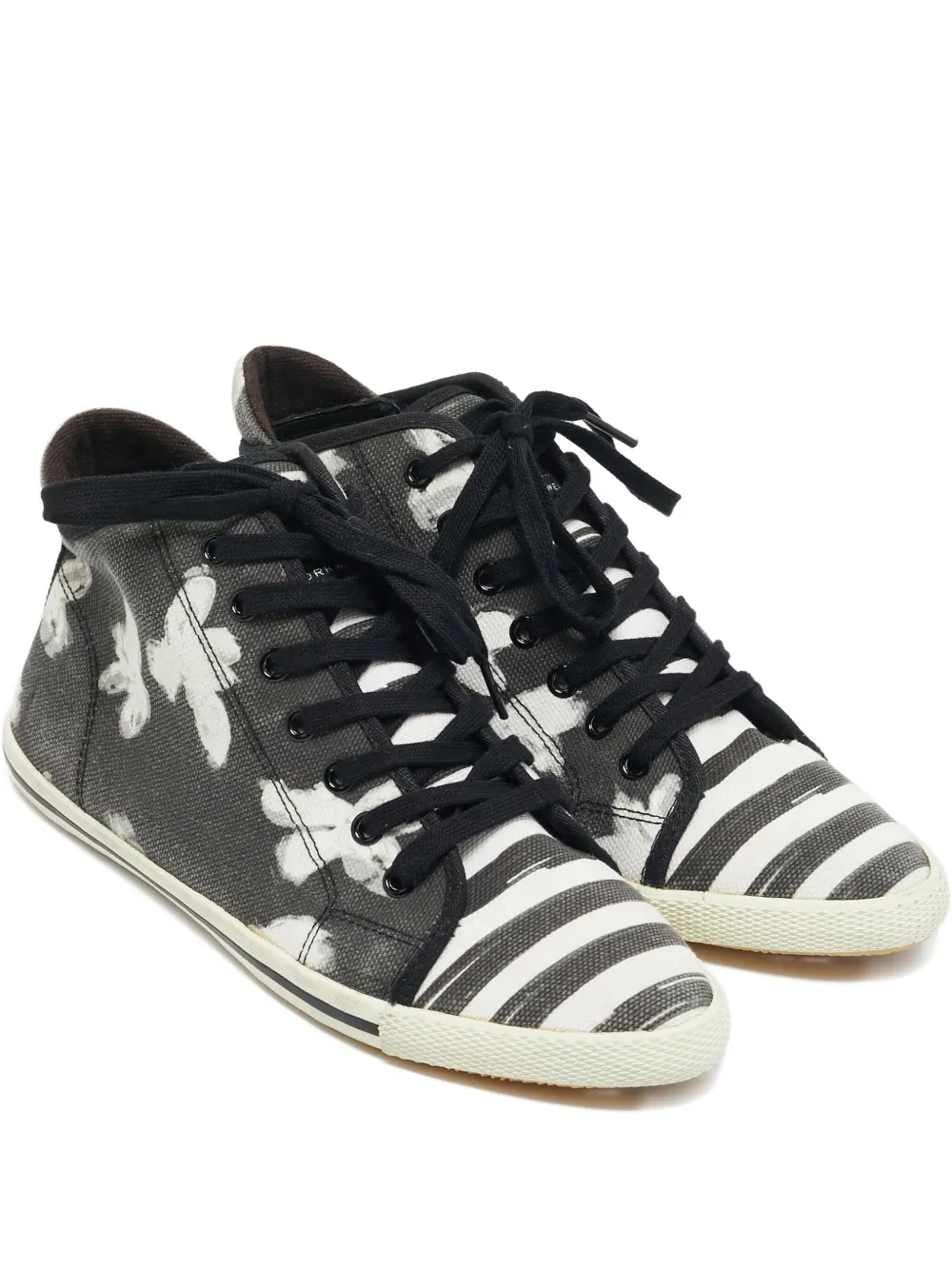 Pre-owned Marc Jacobs Vintage Polka Dot Canvas Sneakers In Gray