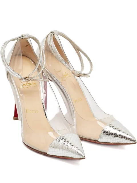 Christian Louboutin Pre-Owned 100mm Pigalle transparent python-embossed leather heels