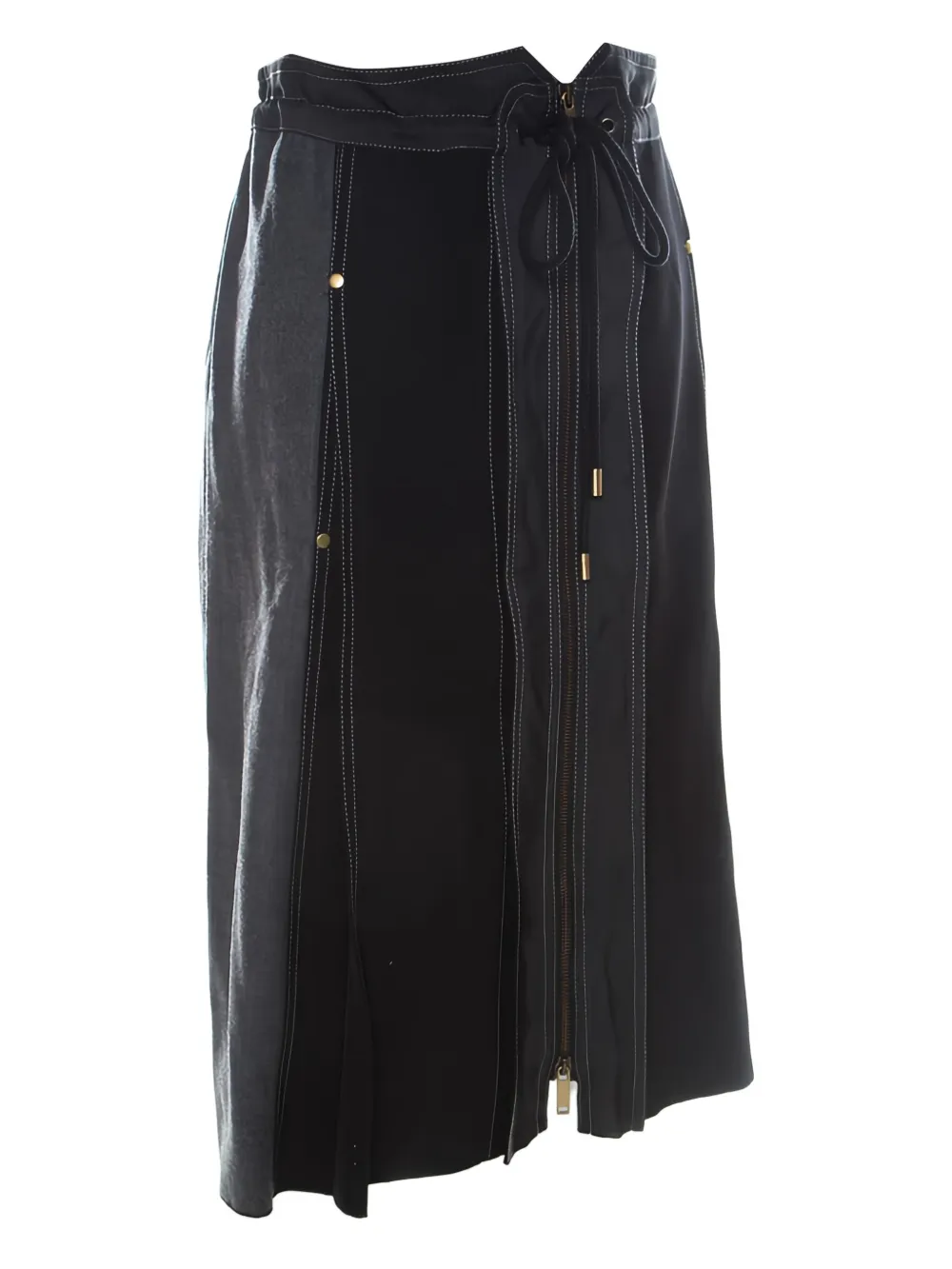 Pre-owned Derek Lam 2024 Panel Zip Skirt In Gray