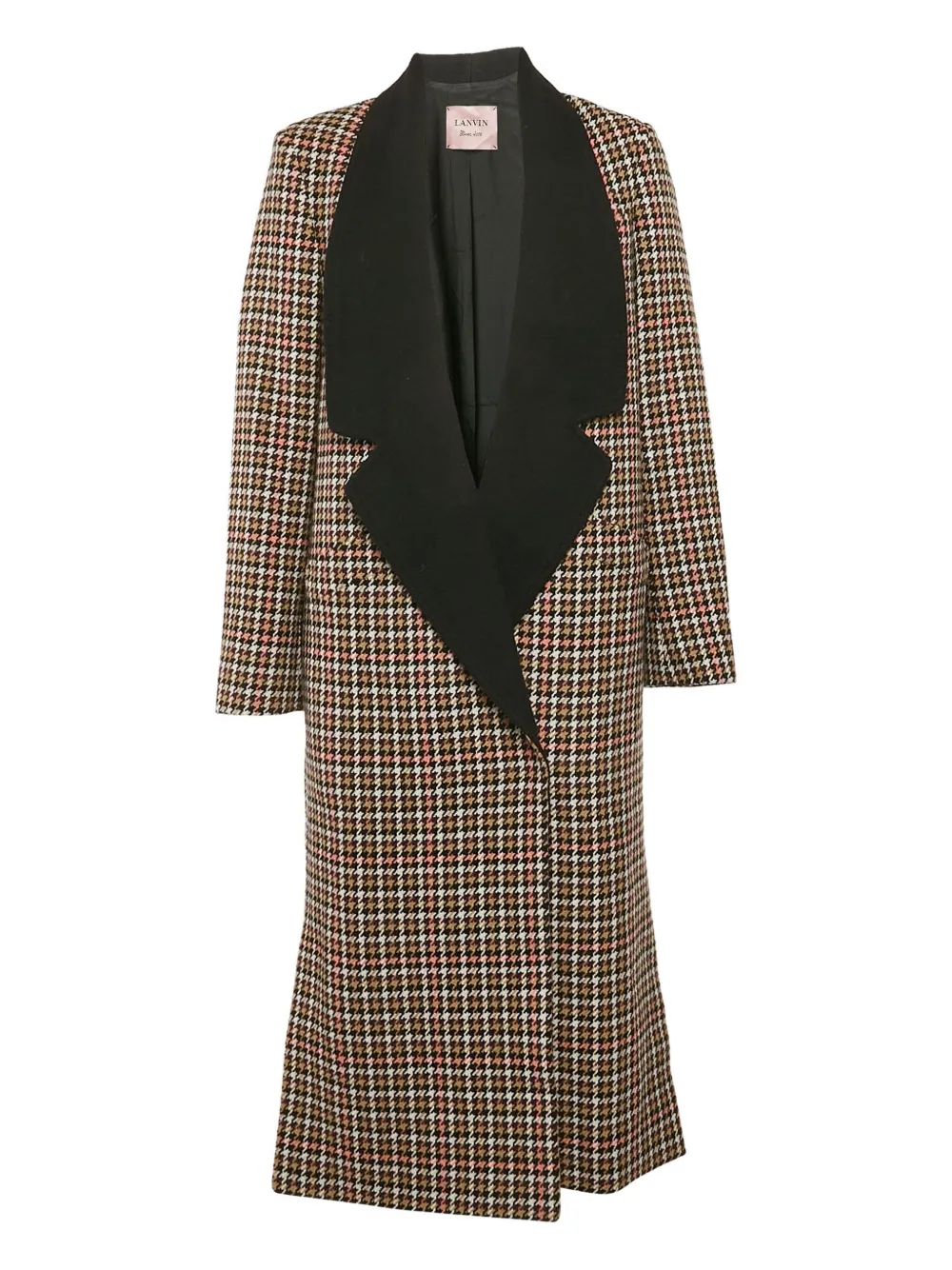Lanvin Pre-Owned houndstooth wool coat | Brown | Image 1