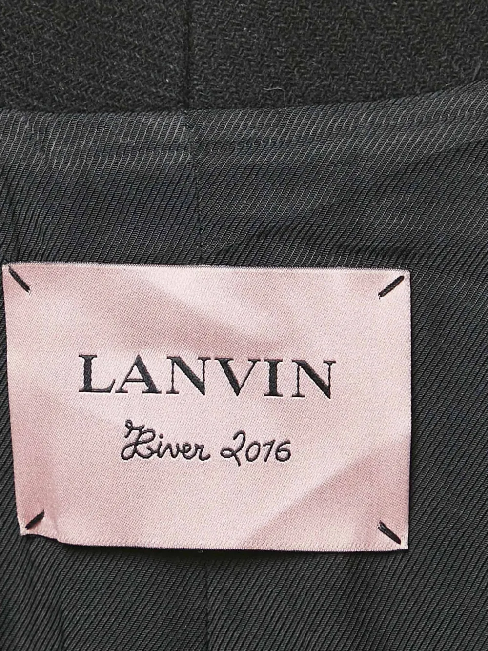 Pre-owned Lanvin Houndstooth Wool Coat In Brown