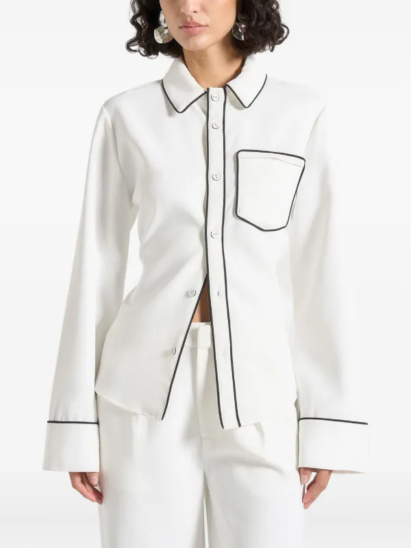 Manière De Voir コントラストパイピング シャツ | ホワイト | FARFETCH JP