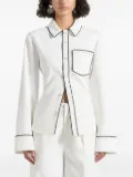 Manière De Voir contrast piped tie-back shirt - White
