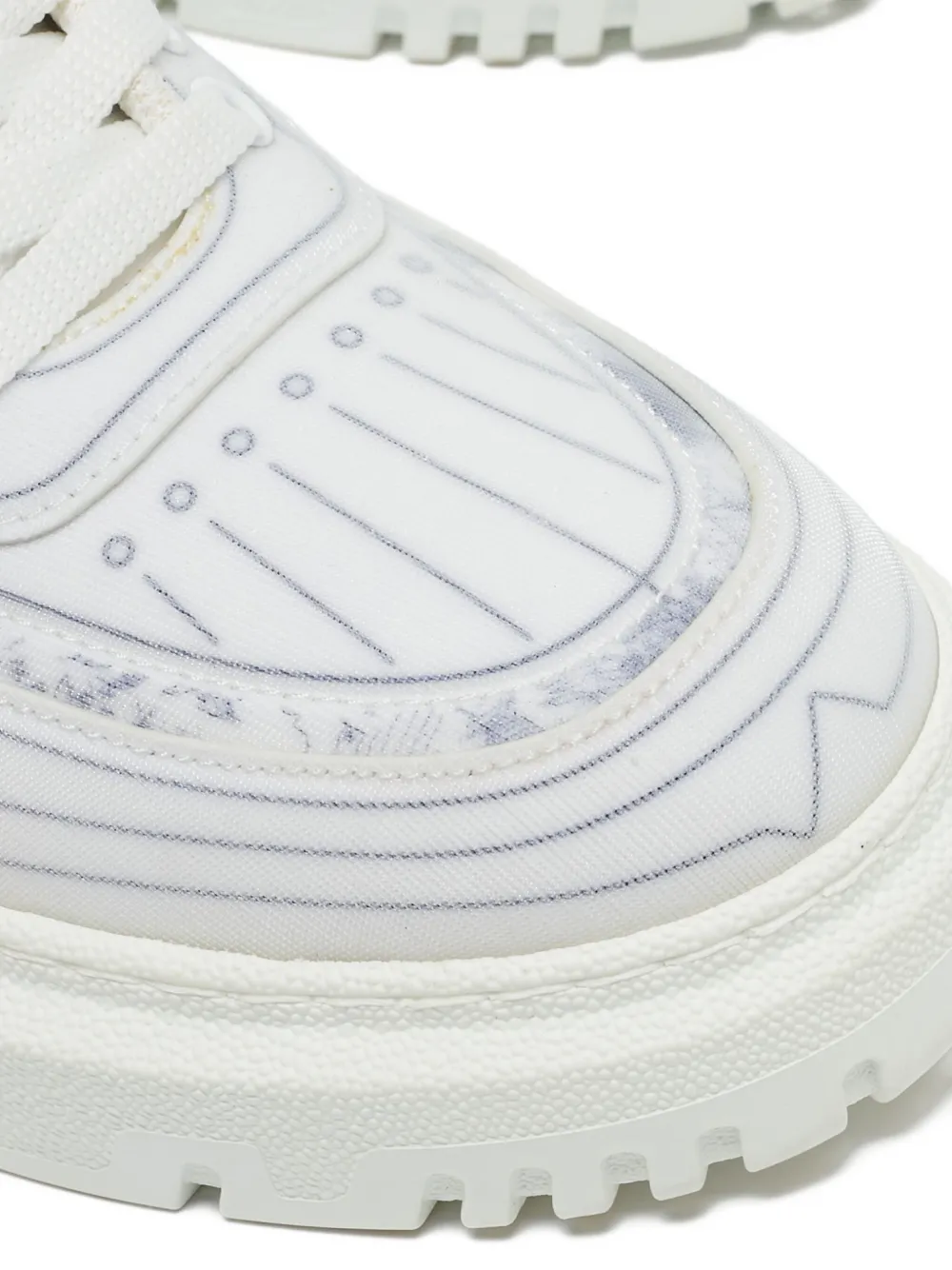 DIOR Pre-owned Addict Lace-up Platform Sneakers In White