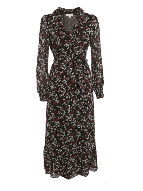 Michael Kors Vintage floral-print wrap midi dress