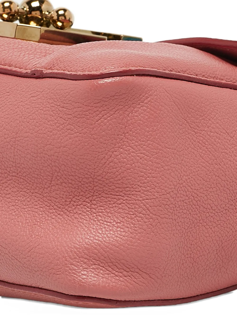 Pre-owned Chloé Elsie Leather Chain Shoulder Bag In Pink