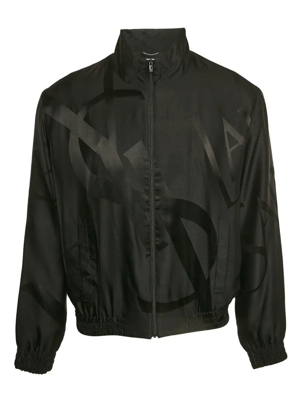 Saint Laurent Pre-Owned モノグラム シルクジャケット - ブラック Saint Laurent Pre-Owned モノグラム シルクジャケット - ブラック