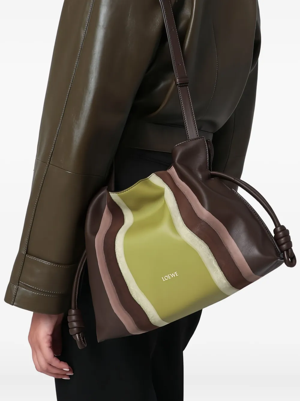 LOEWE Flamenco medium clutch - Groen
