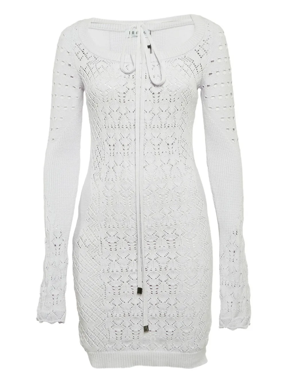 Pre-owned Attico Crochet Dress In White