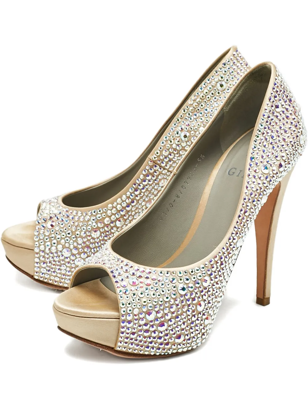 Gina Pumps mit Kristallen 130mm - Nude