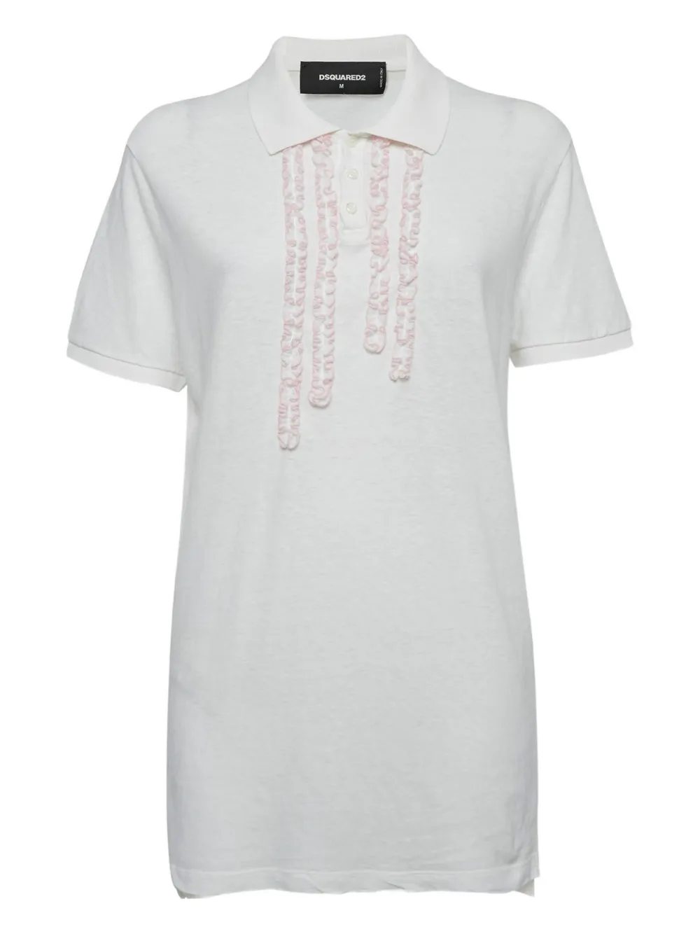 DSQUARED2 ruffle chain-detail polo shirt | White | Image 1