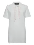DSQUARED2 ruffle chain-detail polo shirt - White