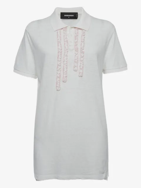 DSQUARED2 ruffle chain-detail polo shirt