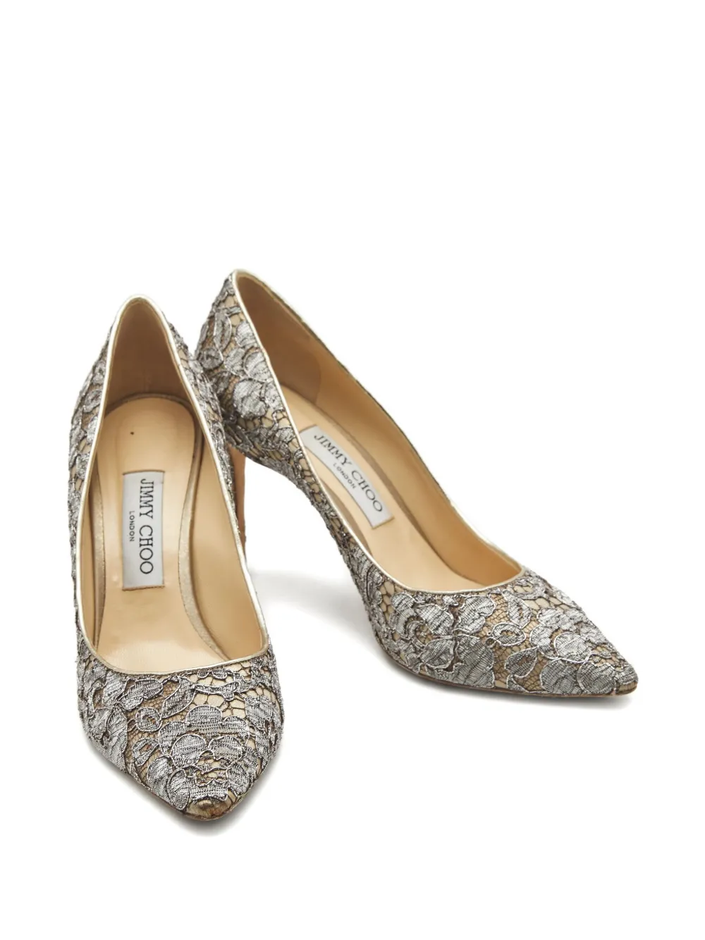 Jimmy Choo Pre-Owned Romy pumps met bloemenkant - Grijs