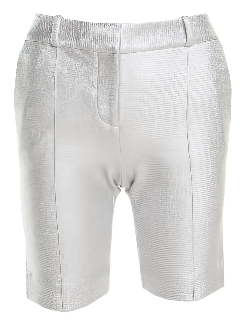 DVF Diane von Furstenberg metallic-effect tailored shorts | Grey | Image 1