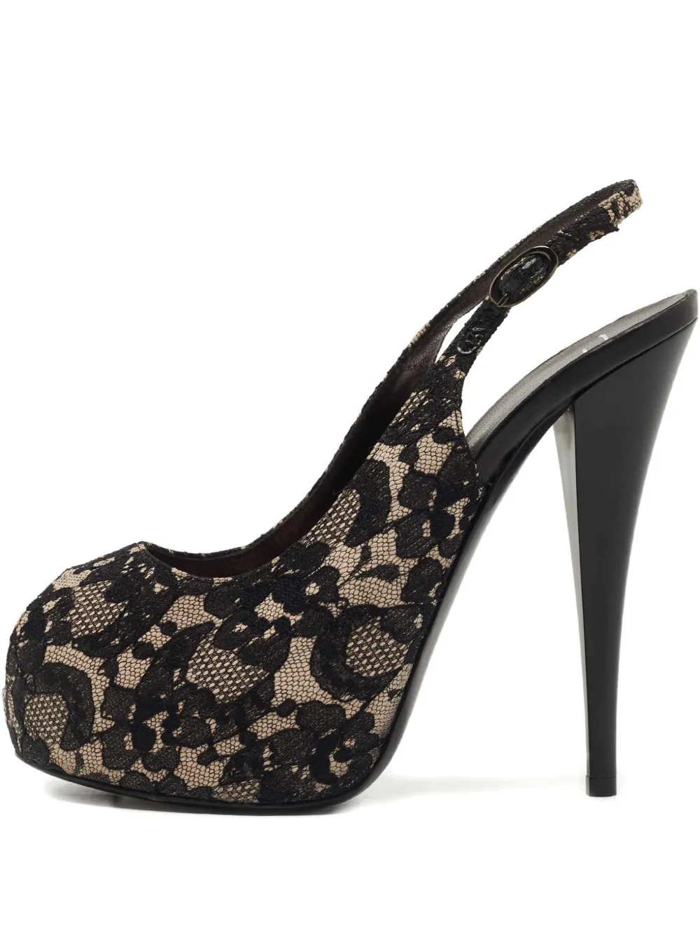 Giuseppe Zanotti Vintage Slingback-Schnürschuhe 140mm - Schwarz