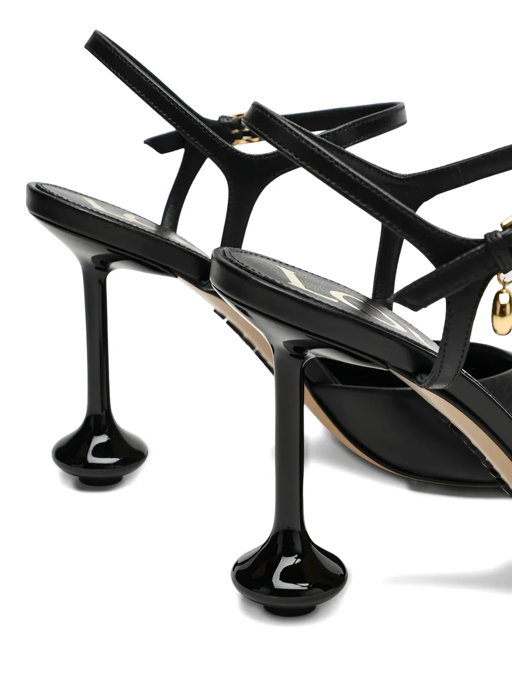 LOEWE 90 mm pumps met sculpturale hak en enkelbandje Zwart
