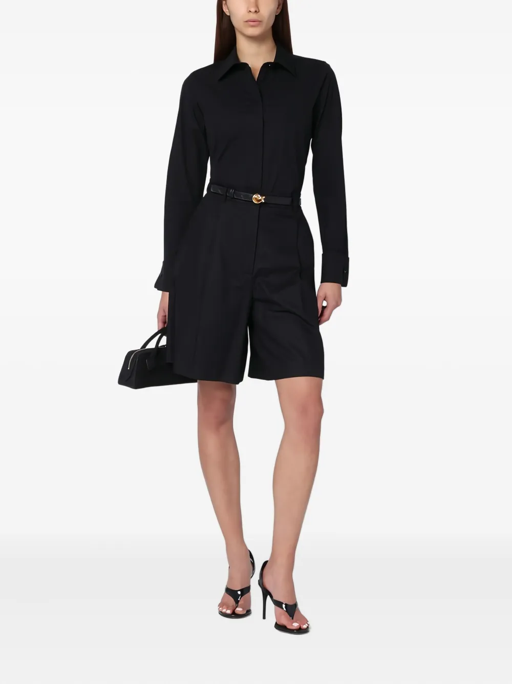 Max Mara Blouse met geborduurd logo - Zwart