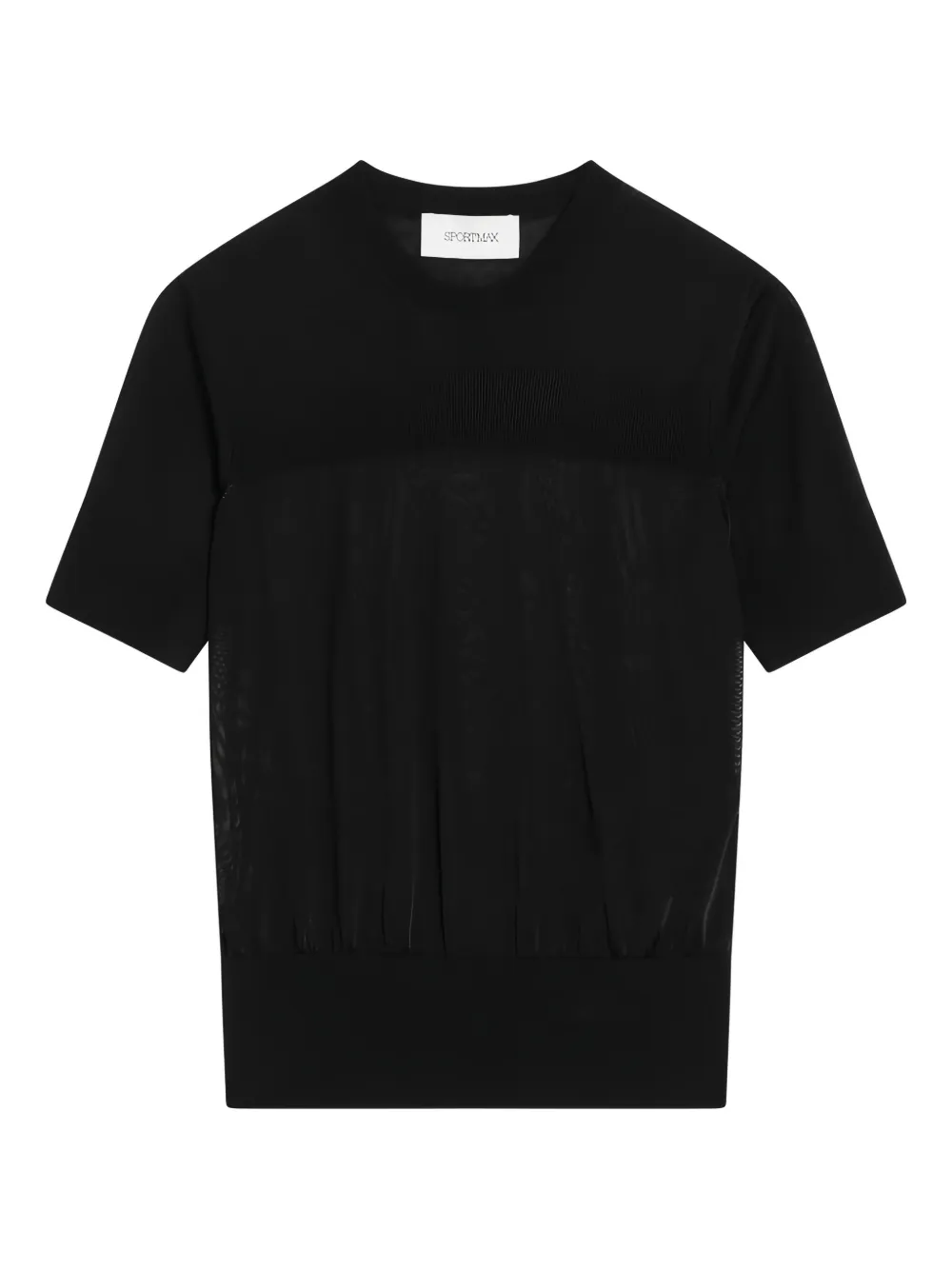 Sportmax T-shirt con orlo a coste - Nero