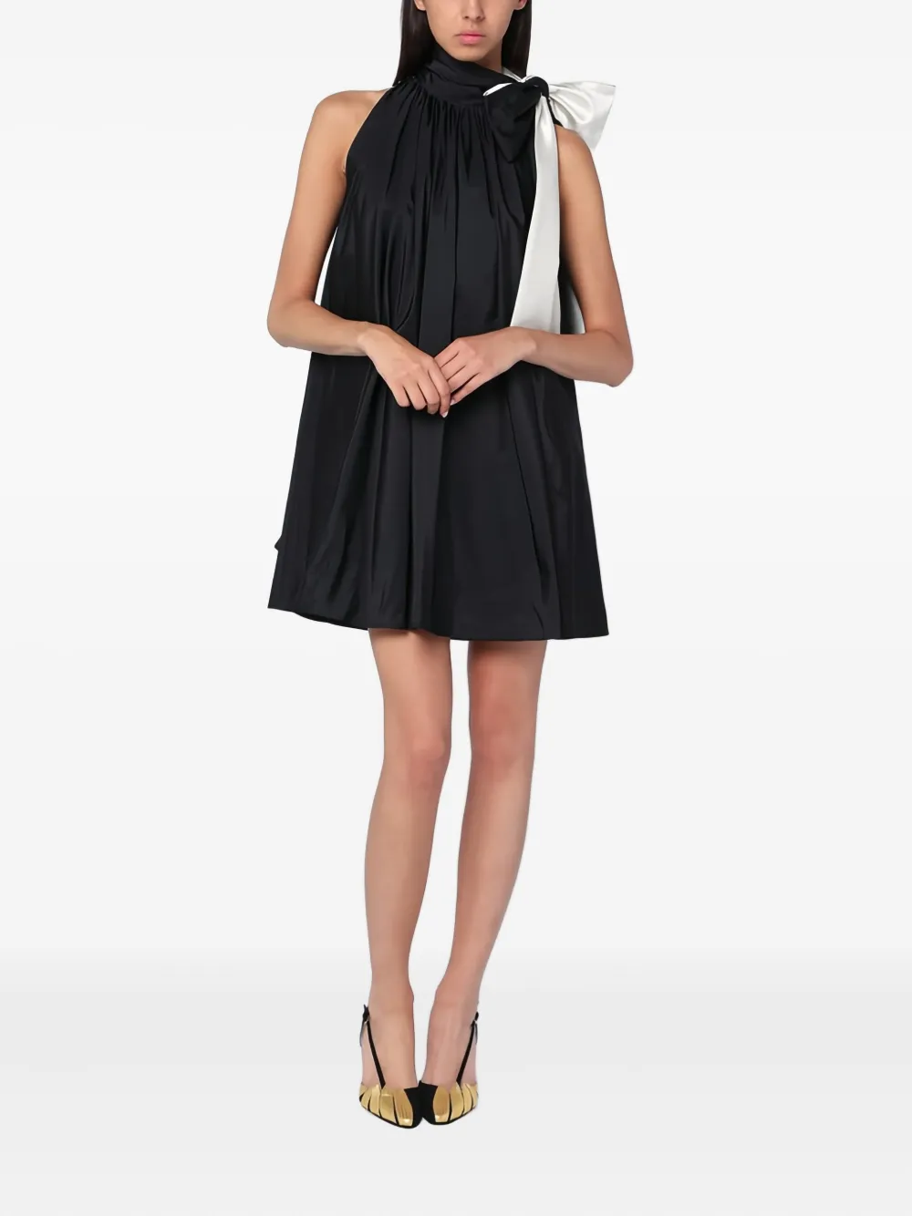 Max Mara bow-detail sleeveless mini dress - Zwart