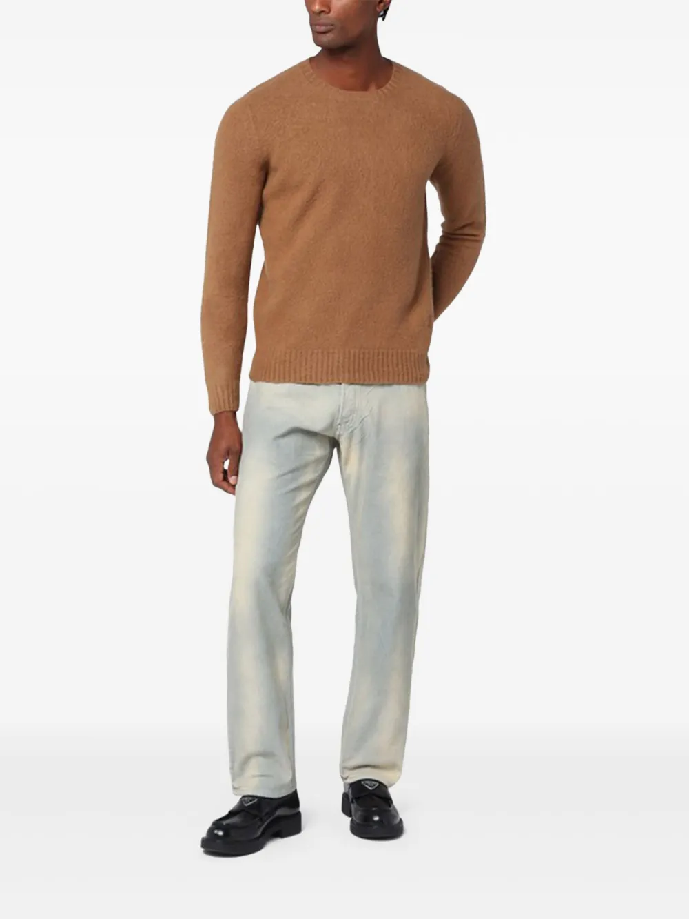Drumohr Sweater met ronde hals Bruin