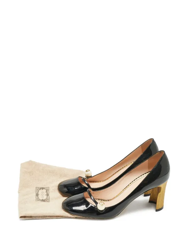 GUCCI ブラック パンプス パール装飾 Gucci Pre-Owned pearl-embellishment Pumps | Black | FARFETCH UK