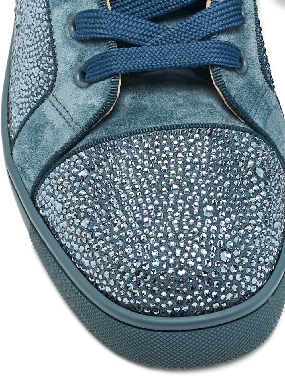 CHRISTIAN LOUBOUTIN Pre-owned Rantus Orlato Lace-up Glitter Sneakers In Blue