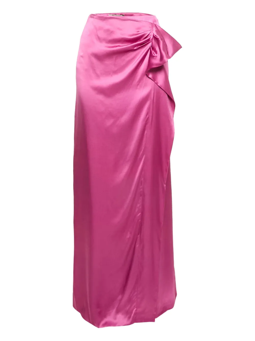 Pre-owned Valentino Silk Draped Maxi Skirt In Pink