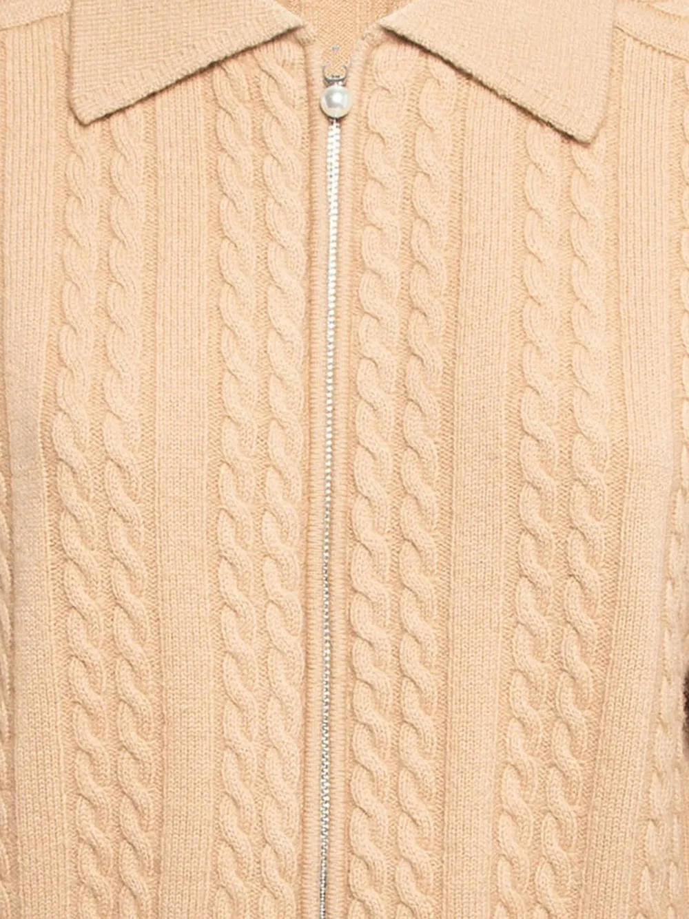 Pre-owned Sandro Cable-knit Cardigan In Neutral