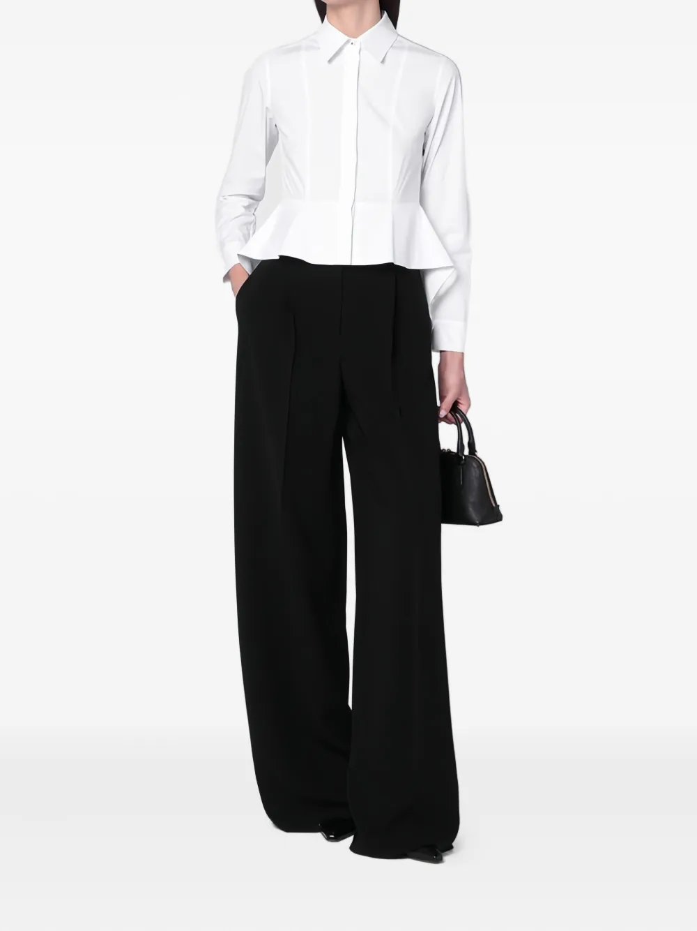 Max Mara Blouse met lange mouwen en logoknoop - Wit