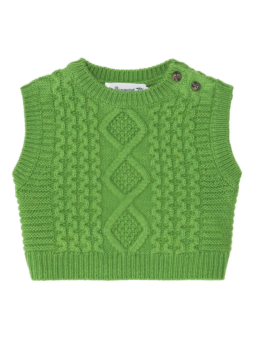 Bonpoint Kabelgebreide bodywarmer Groen