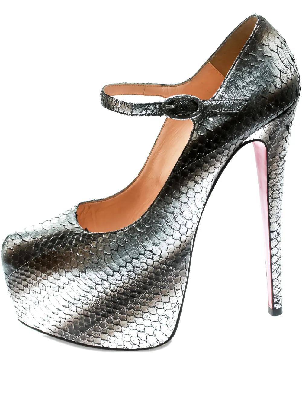Christian Louboutin Pre-Owned Pumps aus Schlangenleder 165mm - Silber