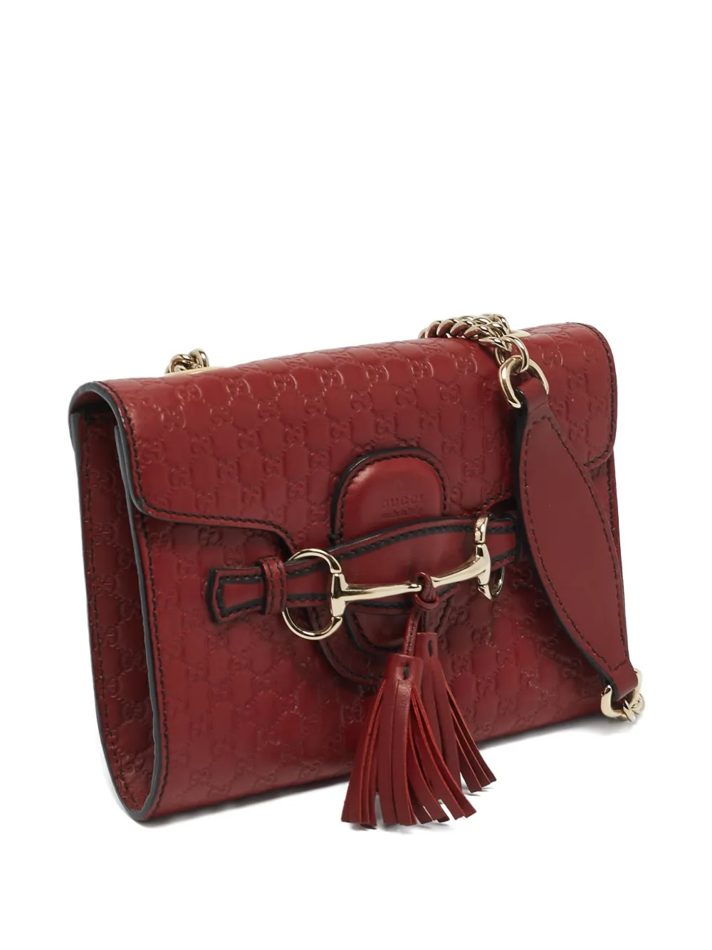 Gucci Pre-Owned Emily embossed leather horsebit crossbody bag | Image 2
