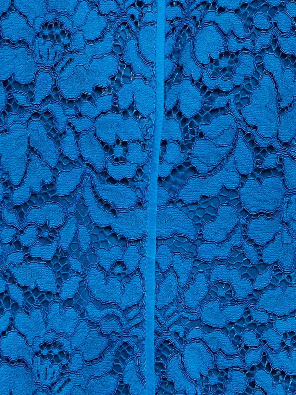 Carolina Herrera Vintage Midi-jurk met bloemenkant - Blauw