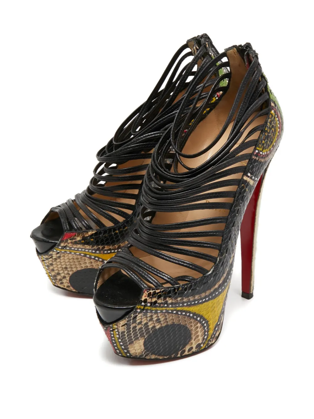 Christian Louboutin Pre-Owned 155mm python leather platform pumps | Image 2