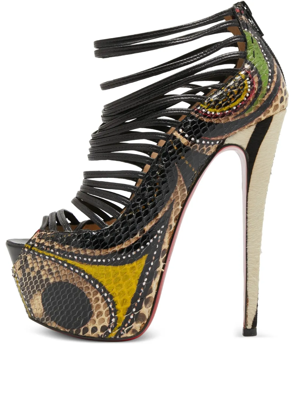 Christian Louboutin Pre-Owned 155mm python leather platform pumps | Black | Image 1