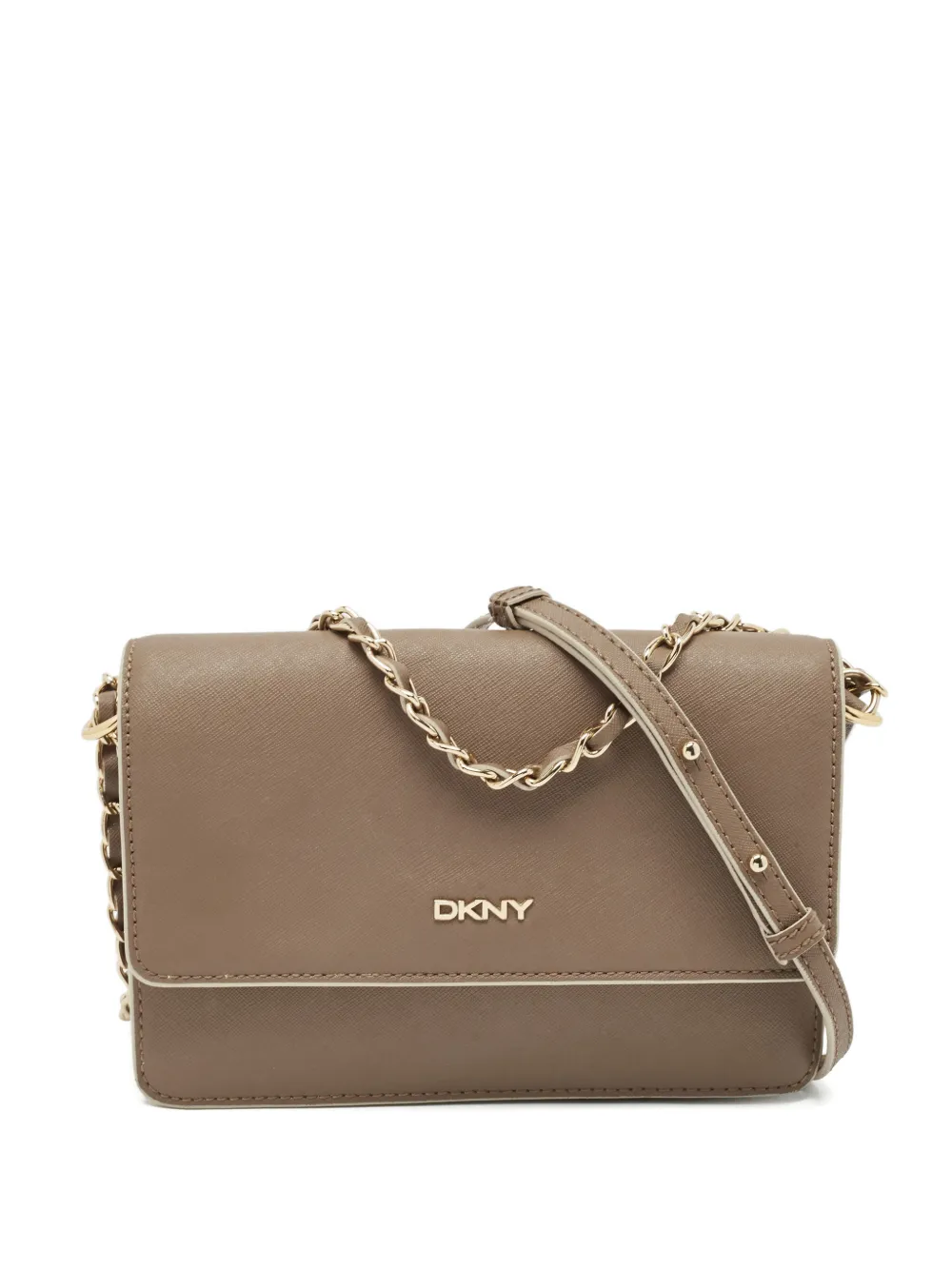 DKNY Vintage Schultertasche mit Kettenriemen - Nude