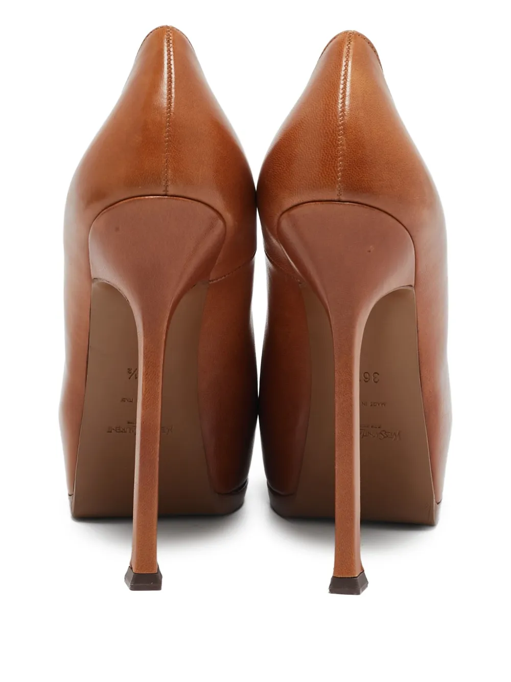 Saint Laurent Pre-Owned 140 mm Tribtoo leren pumps - Bruin