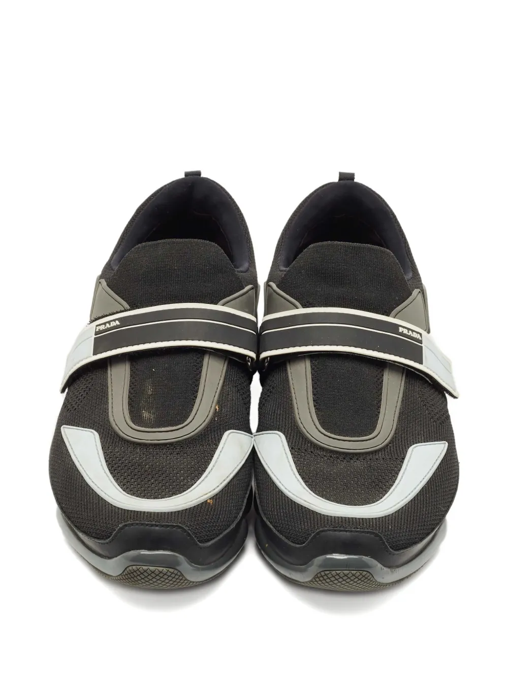 Pre-owned Prada Cloudbust Touch-strap Sneakers In Black