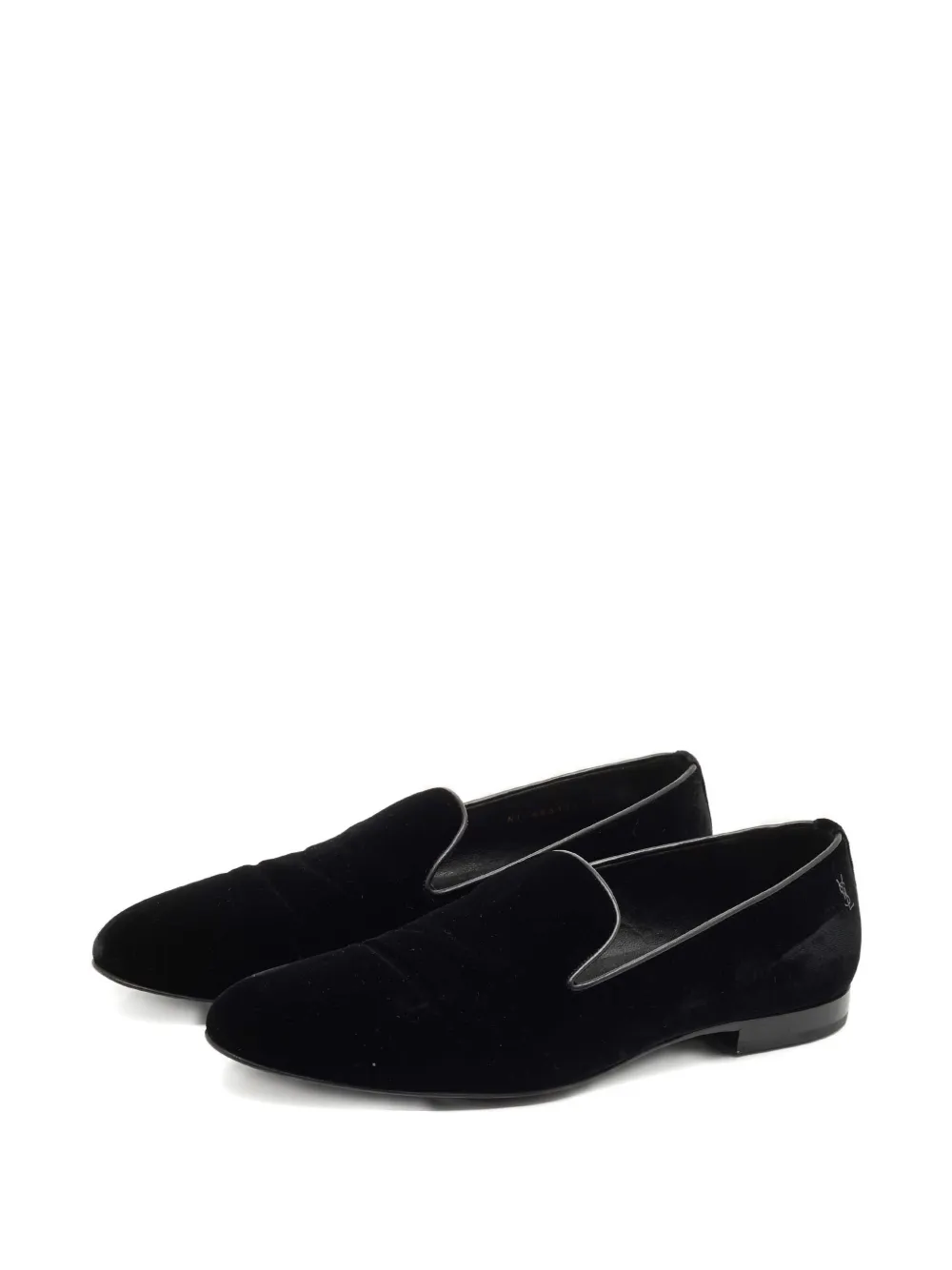 Saint Laurent Pre-Owned Fluwelen slippers - Zwart