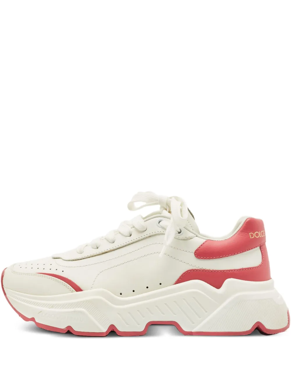 Pre-owned Dolce & Gabbana Leather Sneakers In White