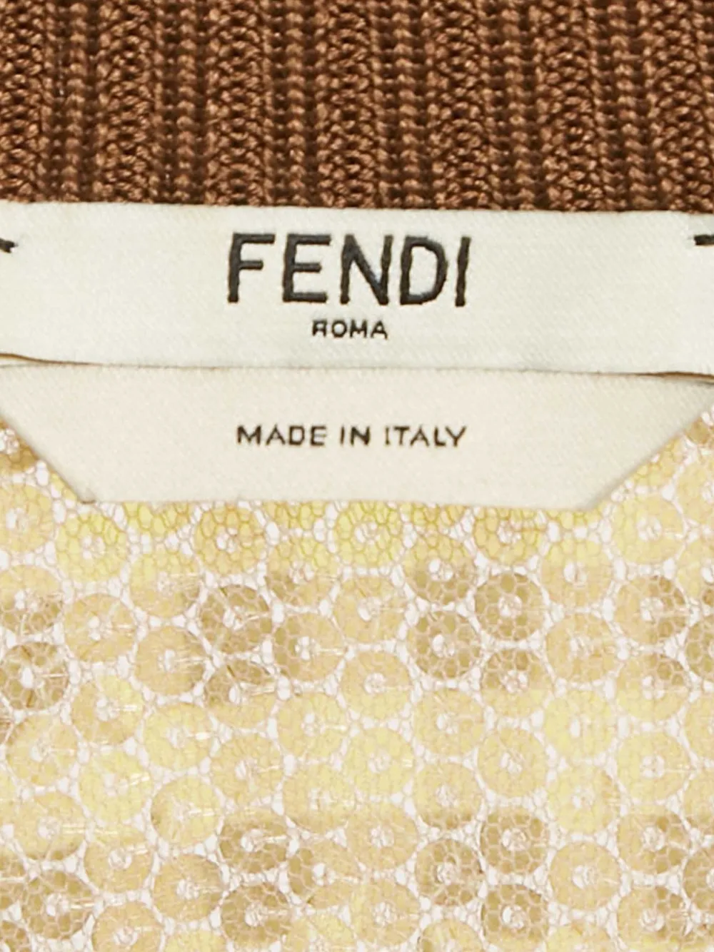 Pre-owned Fendi Sequin Gingham-pattern Sweatshirt In Yellow