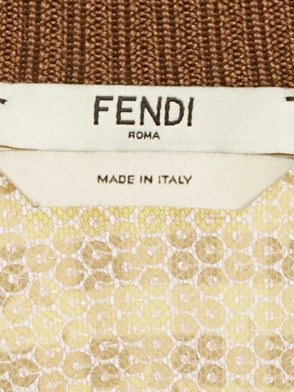Fendi Pre-Owned スパンコール チェック スウェットシャツ | イエロー 