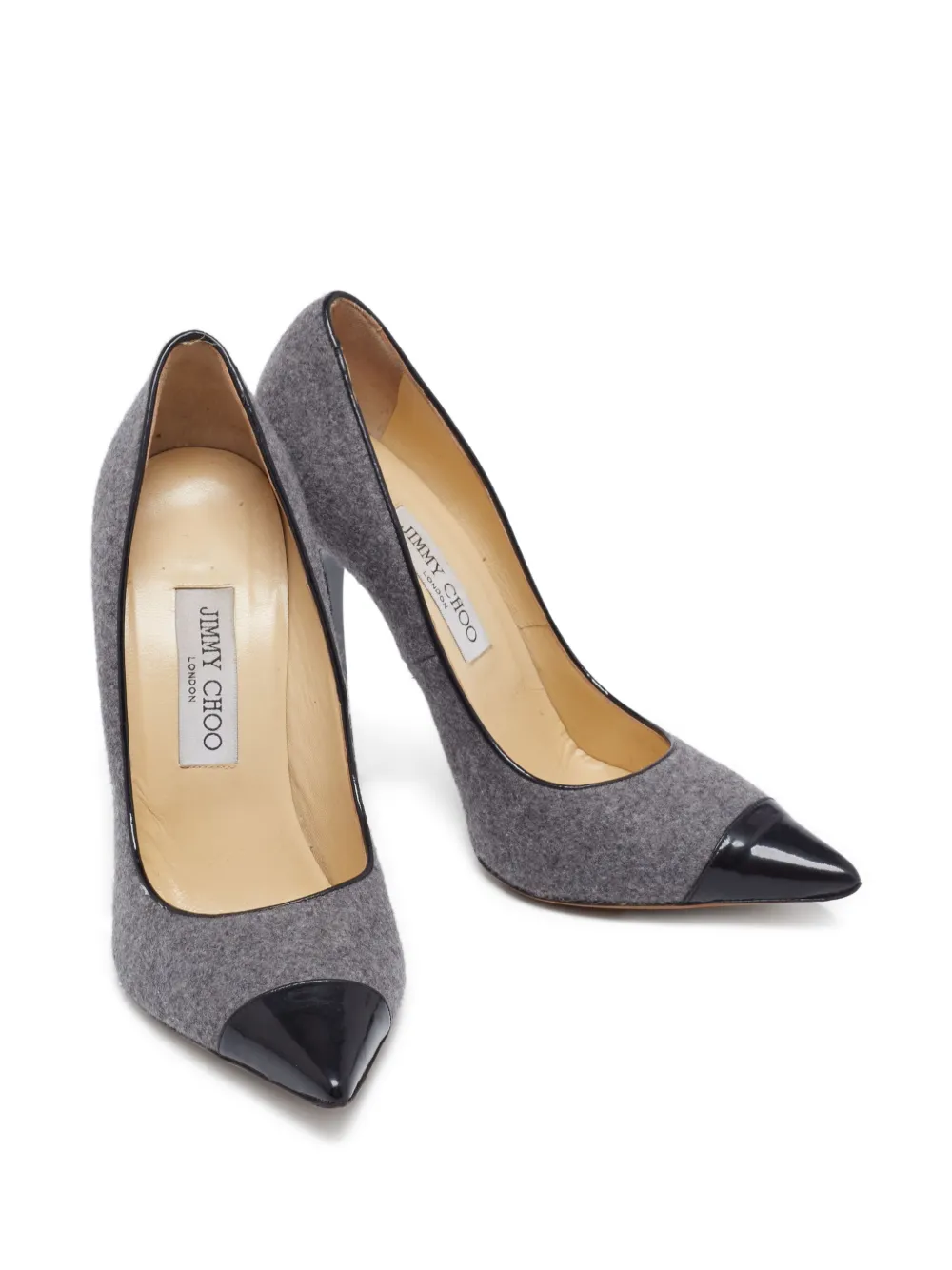 Jimmy Choo Pre-Owned 125 mm pumps met lakleren neus - Grijs