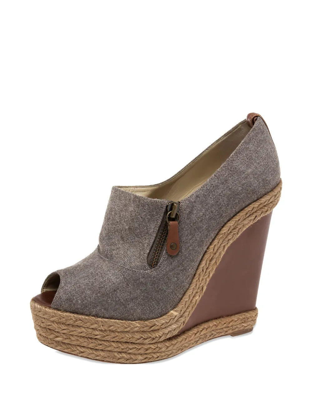 Christian Louboutin Pre-Owned 2024 sandalen met sleehak en rits - Bruin