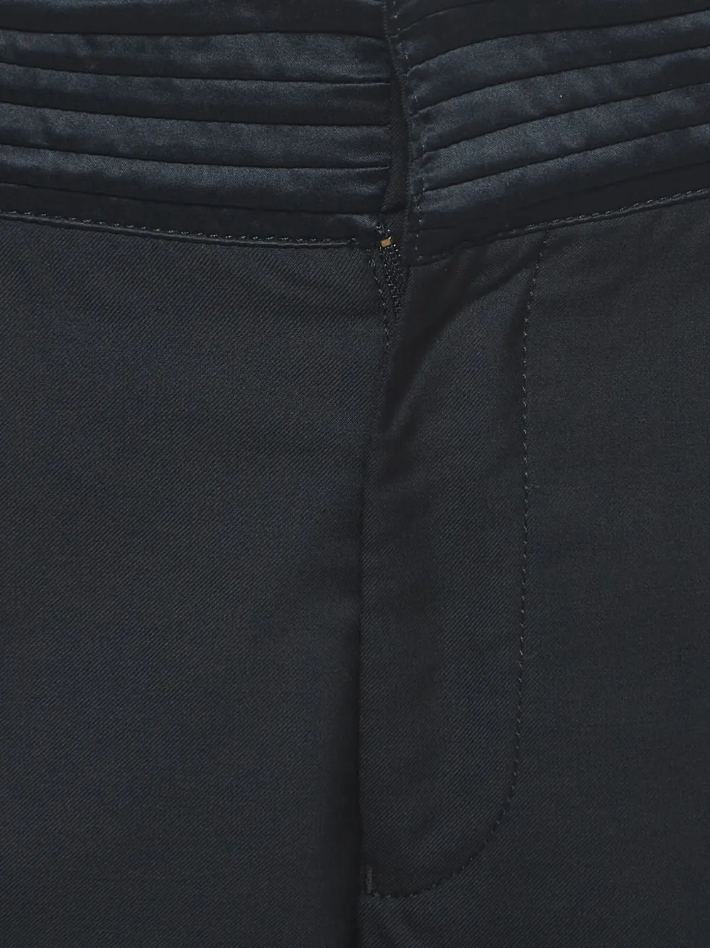 Pre-owned Emporio Armani Satin-waistband Trousers In Black