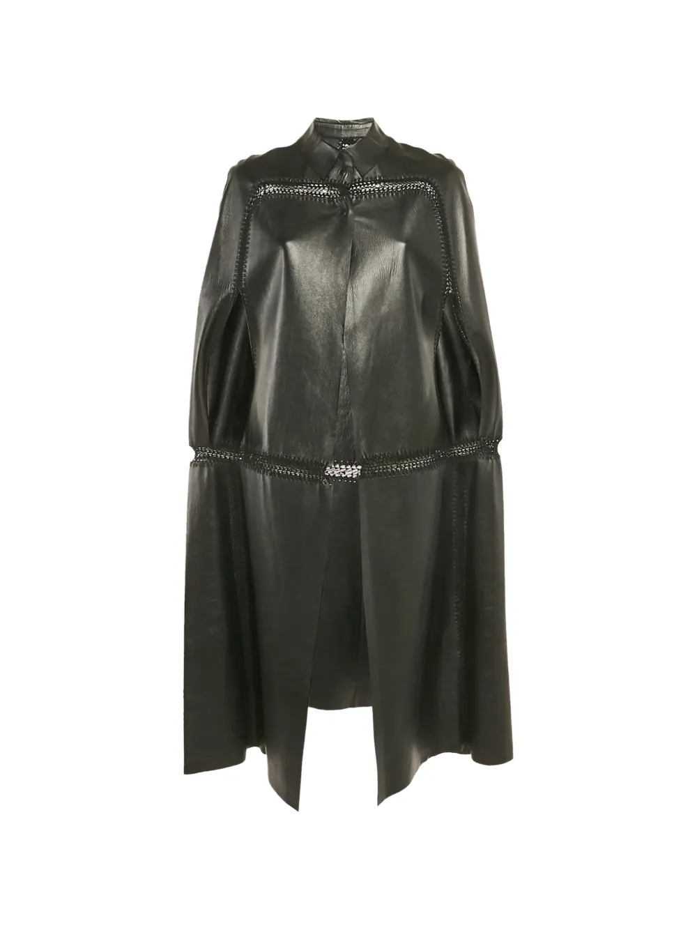 Valentino Garavani Pre-Owned Cappotto con bordo all'uncinetto - Nero