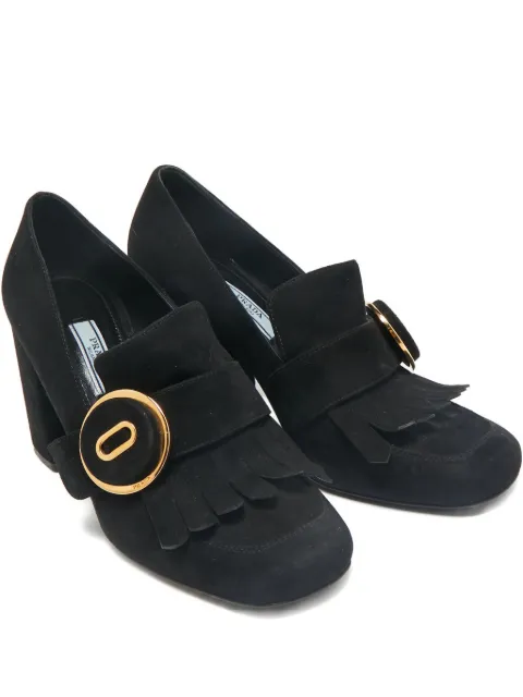 Prada Pre-Owned escarpins en daim à franges 90 mm