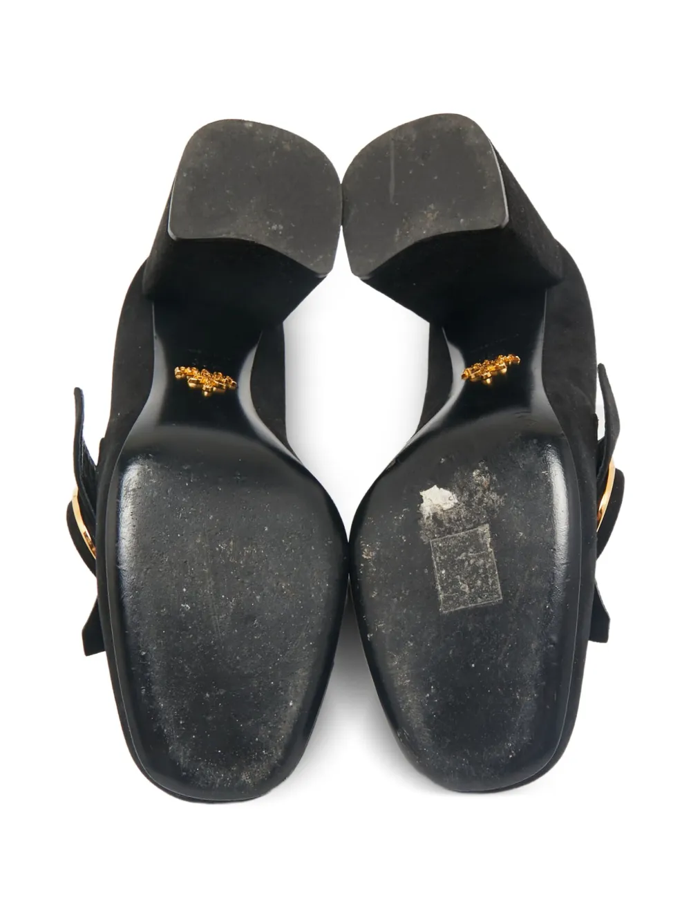 Prada Pre-Owned 90 mm suède pumps met franje - Zwart